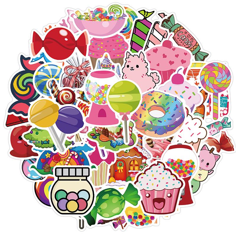 50 Pezzi Adesivi Graffiti Caramelle Dolci Cancelleria Fai da Te Skateboard Telefono Decalcomania di Natale