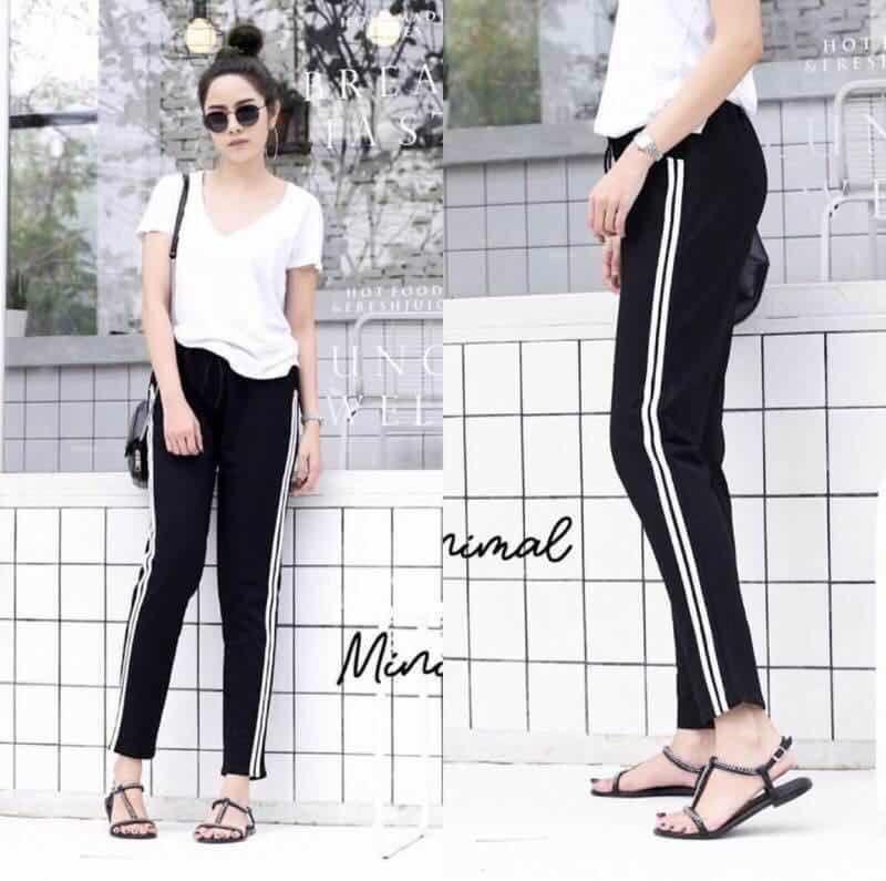 New Women's Slim Straight Casual Sweatpants - Spring & Autumn Style, Loose Fit, Cotton, Solid Color, Trendy Large Size