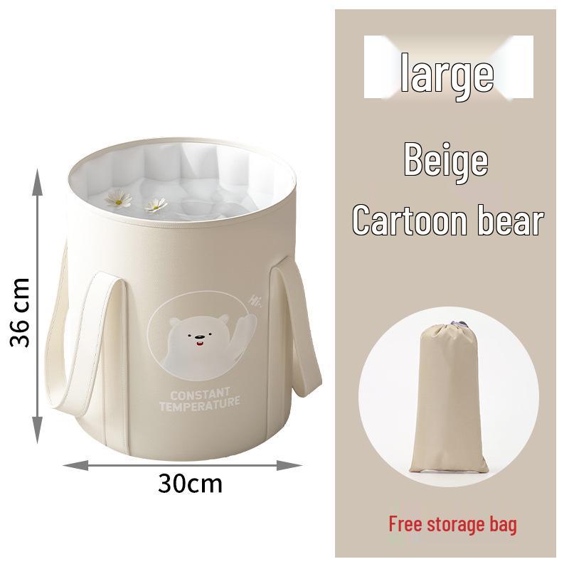 Portable Insulated Foldable Foot Bath Bucket - Travel-Friendly and Deep for Household Use