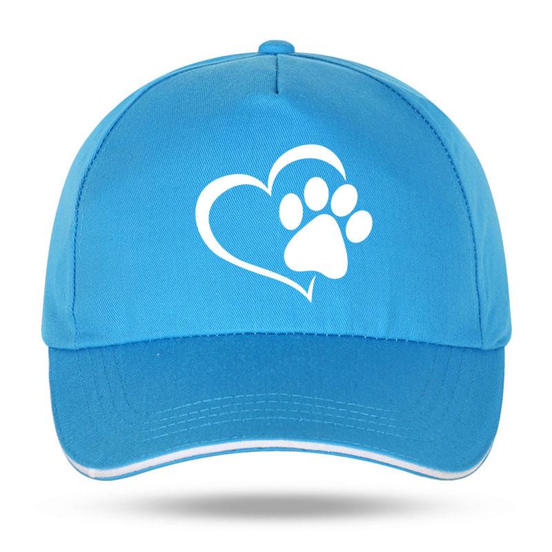 Neue Unisex Damen Mode Niedliche Hundepfote mit Pfirsichherz Baseballkappen für Hip Hop Baumwolle Trucker Cap Bone Papa Hüte