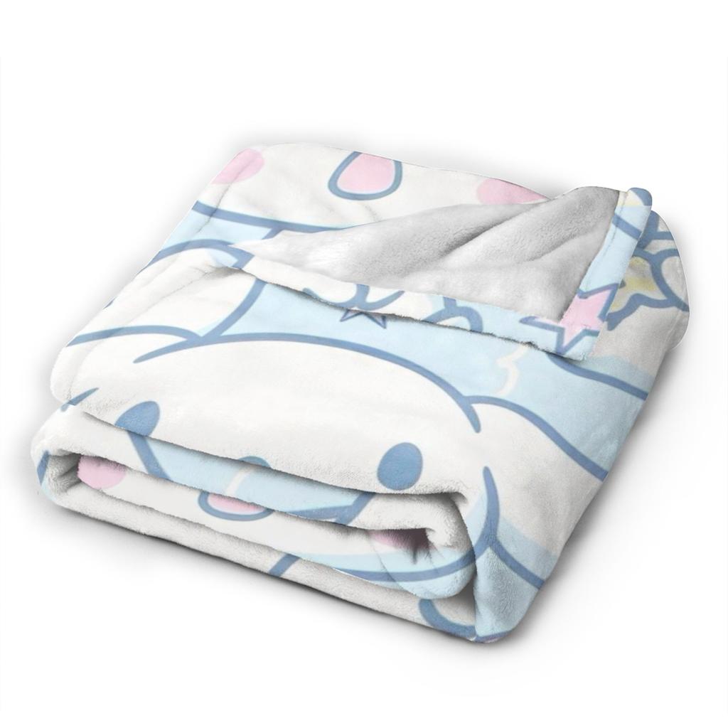 Kawaii Cinnamoroll Fleece Blanket Sanrio Cute Cartoon Dog Vintage Throw Blanket for Home Hotel Sofa 200x150cm Rug Piece