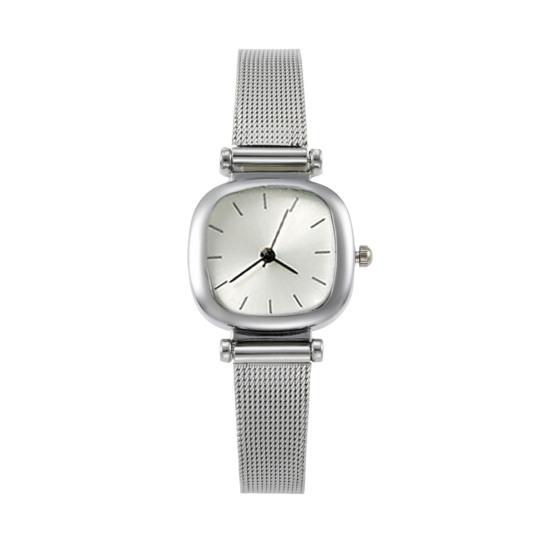 

Женские наручные часы с квадратным циферблатом, регулируемым стальным ремешком, кварцевым механизмом, женские классические деловые наручные часы с браслетом, модные ювелирные изделия белый