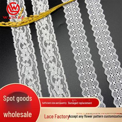 3cm Brocade Double Elastic Lace Trim for Wedding Dress/Skirt DIY Accessories