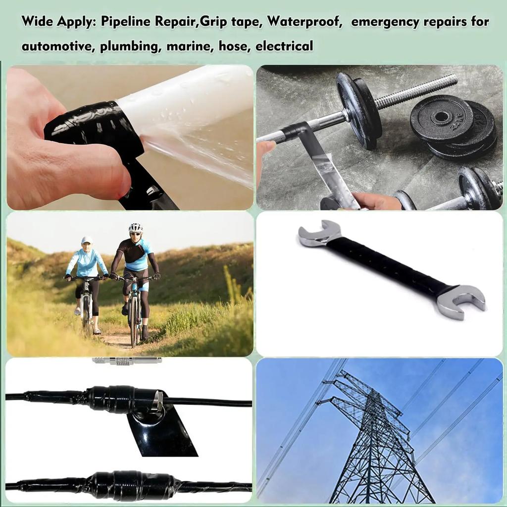 Silicone Water Pipe Leakage Repair Tapes Waterproof Self Fusing Tpae High Temperature Resistant Insulating Plumbing Hose Tape