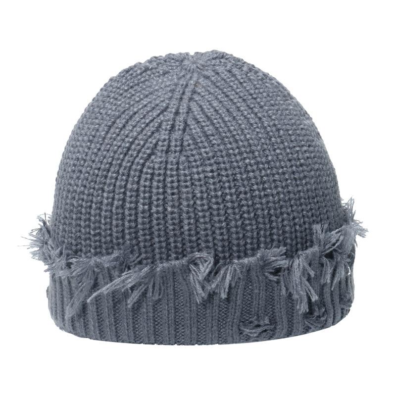 New autumn and winter hole-knitted wool hat female yuppie melon fur hat landlord hat Korean version versatile trendy men's and women's cold hat