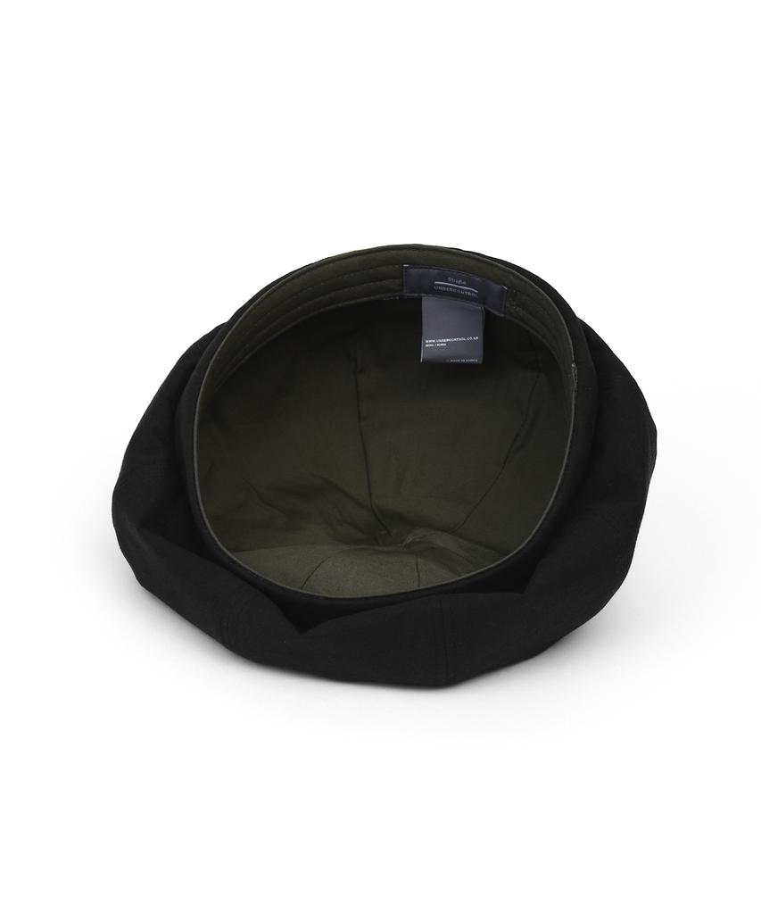 Eondeokeonteulolseutyudio Cotton Beret Bread Beret / Bio / Black