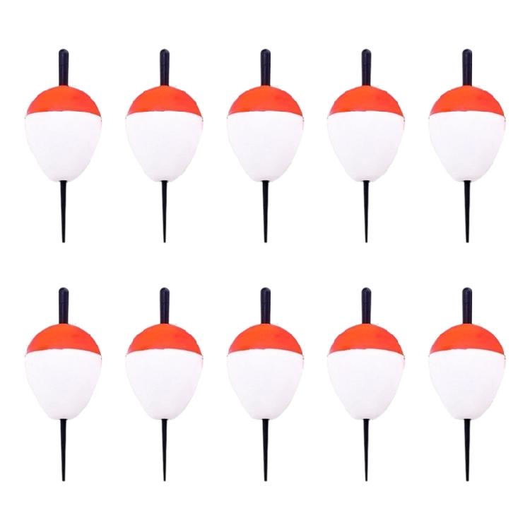 10Pcs Foam Fishing Float Bobber Sea Rock Fishing Striking Float Hard Foam Float Red And White Foam Sea Fishing Bobber