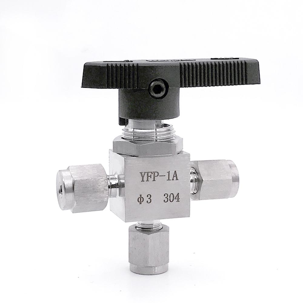 Fit 3/4/6/8/10/12-20mm 1/8" 1/4" 3/8" 1/2" OD Tube Tee L-Port Compression Ball Valve 304 Stainless Water Gas Oil