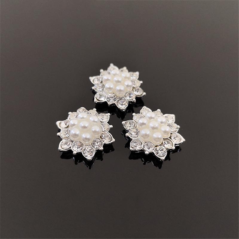 

Engood 100Pcs Rhinestones Snowflake Pearl Button Sewing Trim & Embellishments Craft Buckle Headband Kids Hair Wedding Decoration срібний