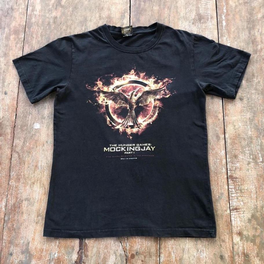 Vintage 2014 Hunger Games Mockingjay Promo T-Shirt Movie Graphic Tee S-5XL S