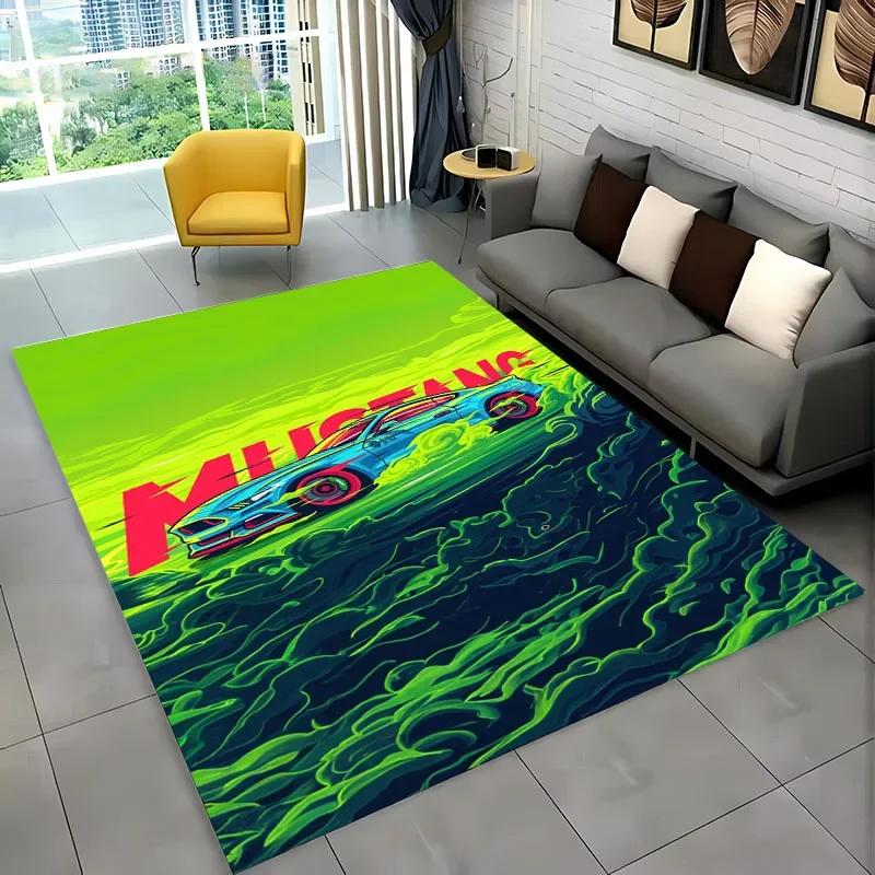 Classic Racing Car Artwork Carpet 3D HD Printed for Living Room Bedroom Mat Sofa Doormat Floor Rug Anti-slip Decor Alfombra Gift
