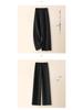 Women's Gray Cashmere Scimitar Wide-Leg Trousers – Fleece-Lined Wool for Autumn/Winter 2025