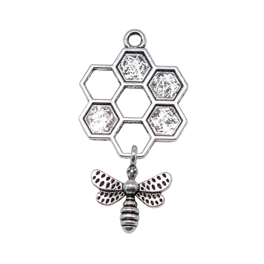 Large Pendants Bees Honeycomb Charms For Bee Themed DIY Jewelry Making