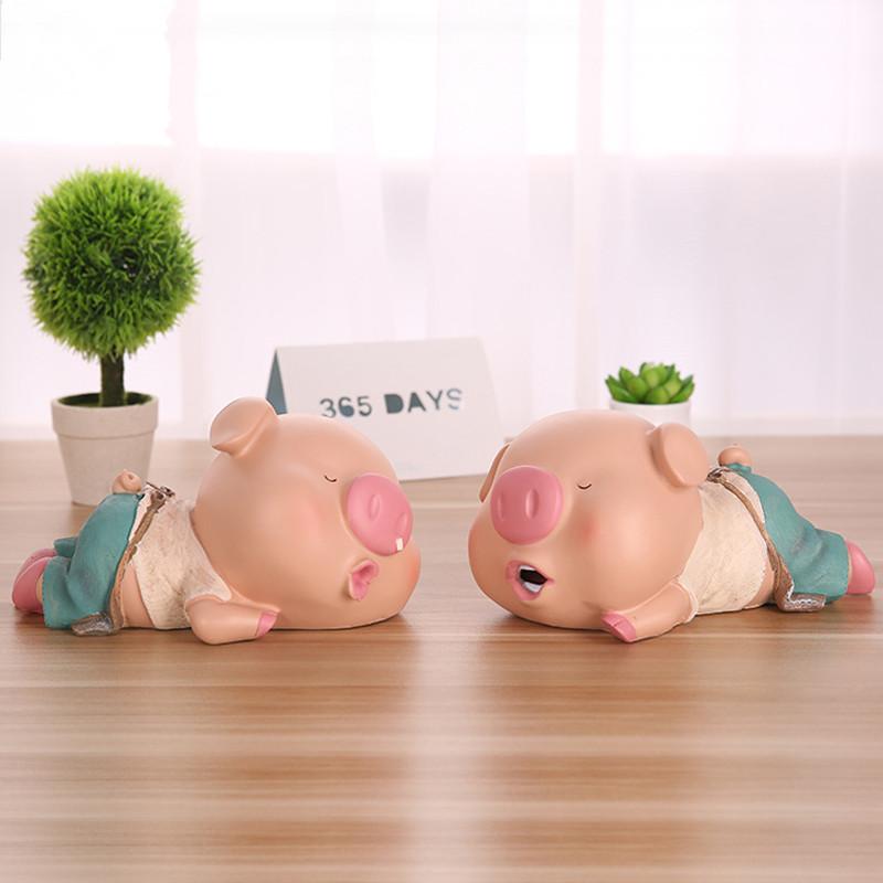 Piggy Pig Lying Posture Home Resin Craft Ornaments Money Box Piggy Bank Cash Box Coin Bank Moneybox Coin Box Large Piggy Bank