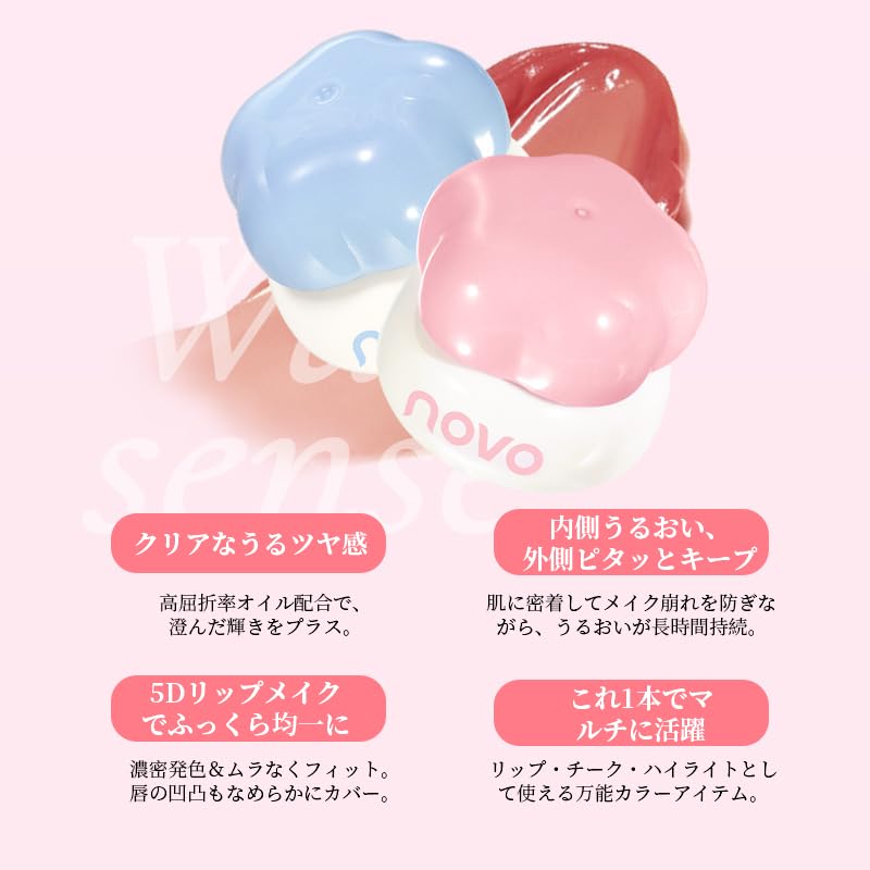 SWEET NIGHT Glossy Moisturizing and Translucent For all Creates a Glossy Lips Lips, Color, Non-sticky, ages, three-dimensional look, (03-Pink Peach)