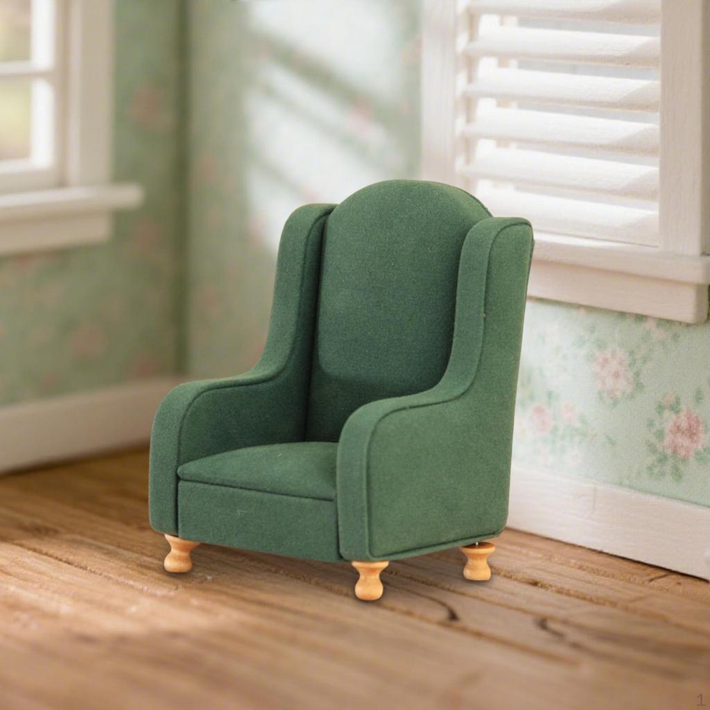 Boneca Sofá Miniatura Poltrona Sofá Mini Cadeira de Acento Retrô Americano Vintage Tecido Modelo de Mobiliário