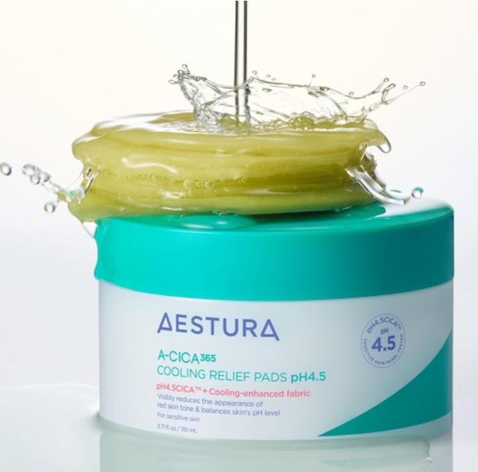 AESTURA A-CICA 365 Cooling Calming Pads pH 4.5 for Sensitive & Irritated Skin
