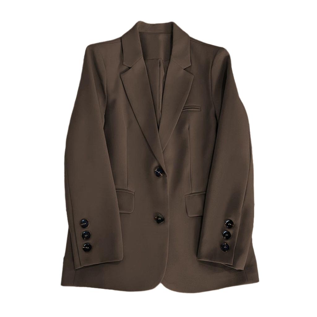 Women Fashion Long Sleeve Single Button Jackets Elegant  Lady Business Casual Blazers