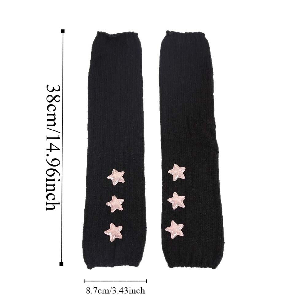 Lange Stulpen Schützende Elastische Gestrickte Fingerlose Ärmel Lange Gothic Y2K Stern Armstulpen Cool Atmungsaktiv Wärmer Lange Stulpen Mädchen