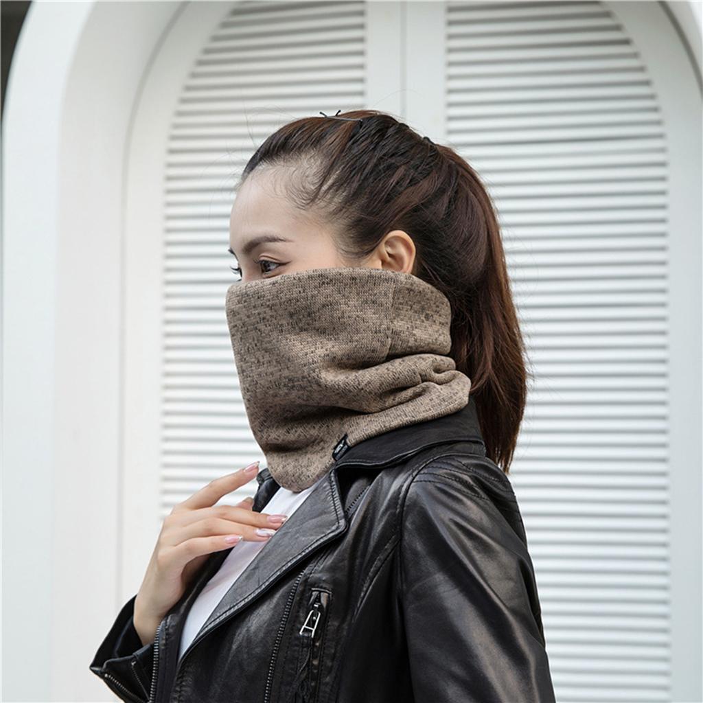 Unisex Solid Cashmere Plush Warm Winter Ring Scarf Women Men Knitted Full Face Mask Snood Neck Scarves Bufanda Thick Muffler New