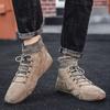 Autumn New Men's Casual Korean Version of Medium and High-top Socks Octopus Beanie Shoes Round Head Warm Daily Martin Boots