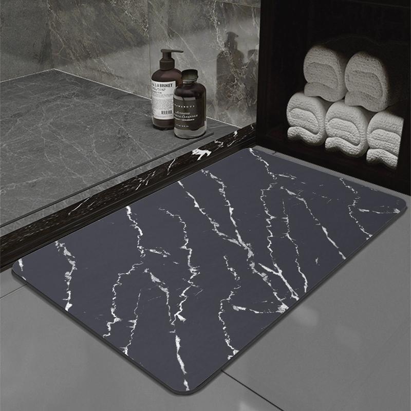 Kieselgur, gebogene Badematten, Badezimmermatte, saugfähig, rutschfest, schnelltrocknend, Badezimmerteppich, Toilettentürteppich, waschbar