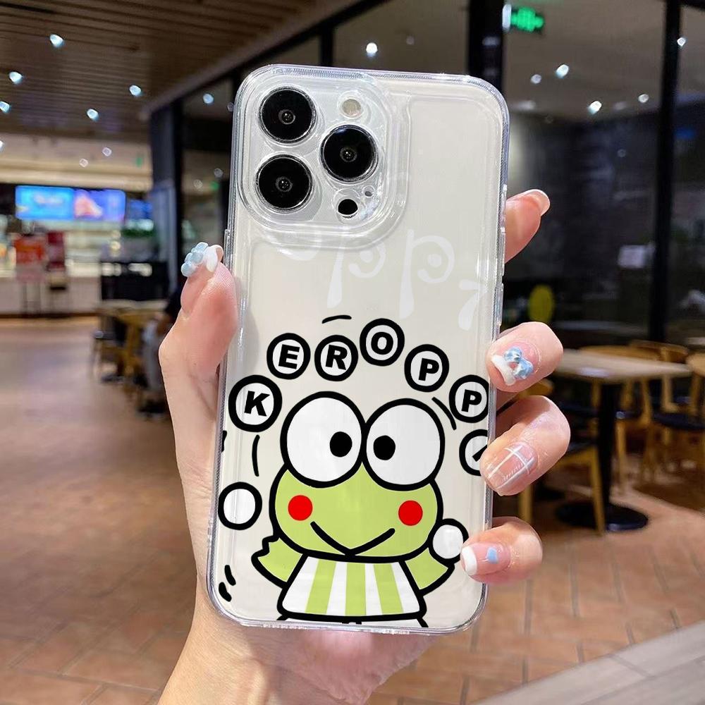 Cute Keroes Keroppies Phone Case for iPhone 17 Air 16 15 14 Plus 13 12 11 Pro Max X Xs XR 8 e Soft TPU Transparent Cover