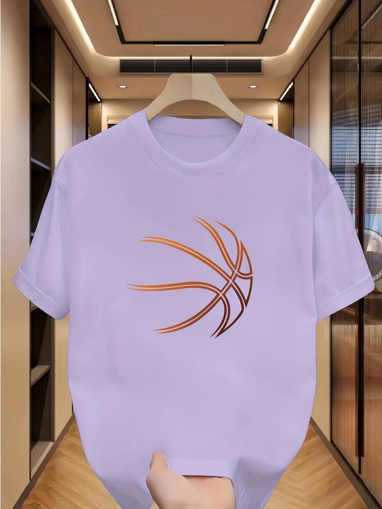 T-shirt da uomo alla moda con stampa di pallacanestro