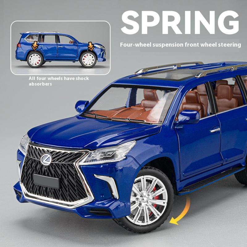 1:24 Lexus LX570 Alloy Off Road SUV Diecast Metal Model Sound and Light Toy Collect Hobby Model Ornaments Gift For Friend Boys