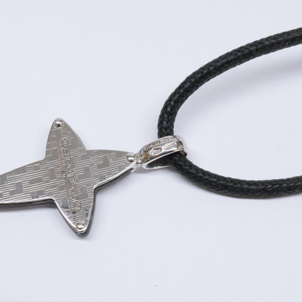 CHIMENTO 750 Carbon Cross Code Necklace White goldUsed