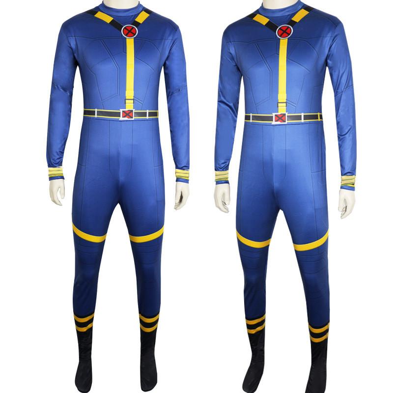 Cosplay oblek Cyclops z X-Menů ze spandexového materiálu pro hraní rolí v anime a hrách