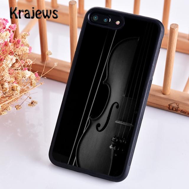 Krajews Elegant Wooden Violins Bow Sheet Music Phone Case For iPhone 17 Air 16 15 14 Plus 11 12 13 Pro Max Coque Fundas
