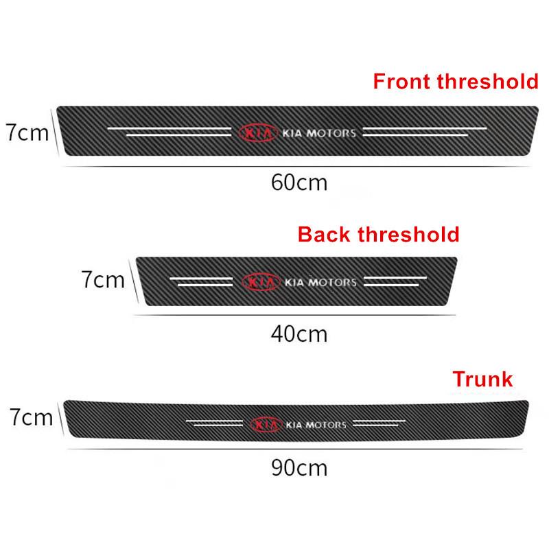 Car Door Sill Plate Sticker Anti-scratch Strip For KIA Sportage Rio Ceed Picanto K5 K9 Sorento Trunk Protection Decals Auto Acc