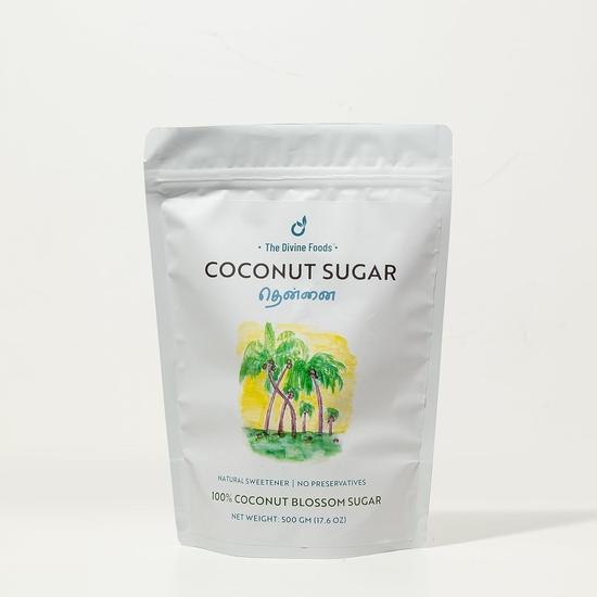 The Divine Foods | Organic Coconut Sugar | Natural Sweetener, Sugar Alternative | Unrefined | Sugar for Coffee, Tea & Recipes, Non - GMO (500 Gm)