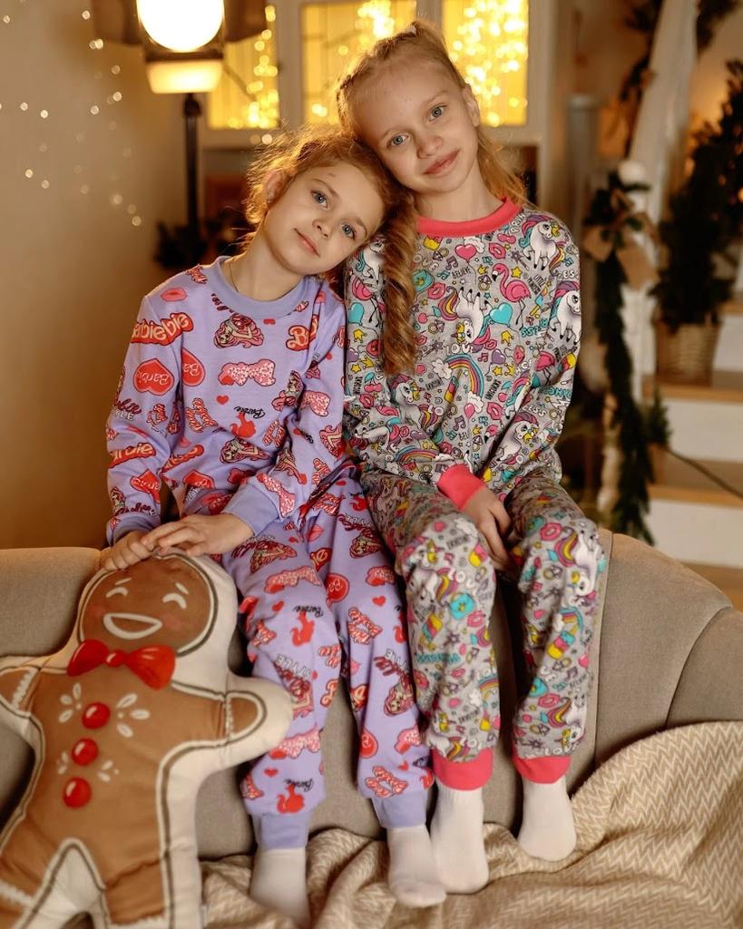 Girls’ Cotton Pajama Set – Long Sleeve Top & Pants, Gentle On Skin, Demi-season, 6076-024-7 HC