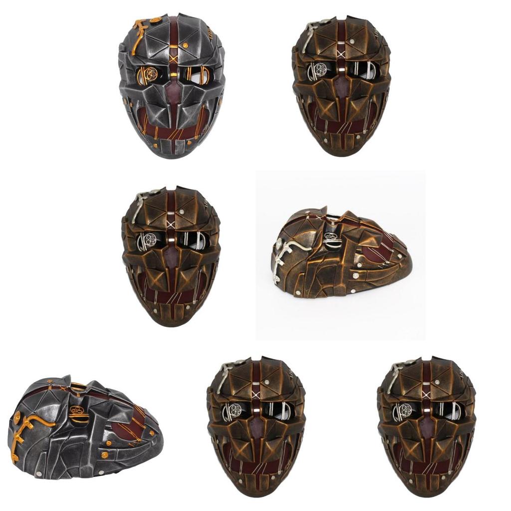 Masque de Corvo Attano de Dishonored Pour Jeu de Rôle Halloween Noël Accessoire de Costume Résine Styles Argent et Cuivre