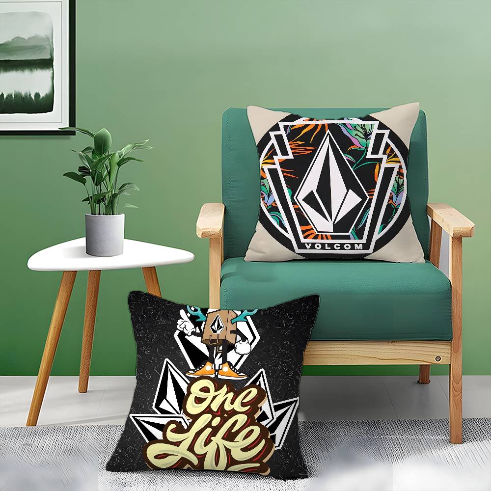 Extreme Sports Stone Volcom-V Pillow Case Anti-dustmite Pillowcase Invisible Zipper Silky Short Plush Sofa Cushion Cover