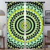 Window Curtain for Room 2 Panel Trippy Vibrant Mandalas Kitchen Curtains Halloween Decoration Shades Tulle for Bedroom Partition