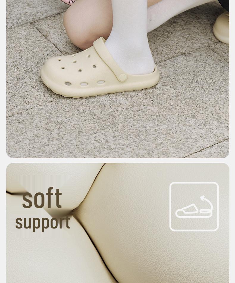 Puxi Xiaokui Yangdong Women's High-Style Summer Closed-Toe Non-slip Beach Clogs and Men's Flat Sandals.