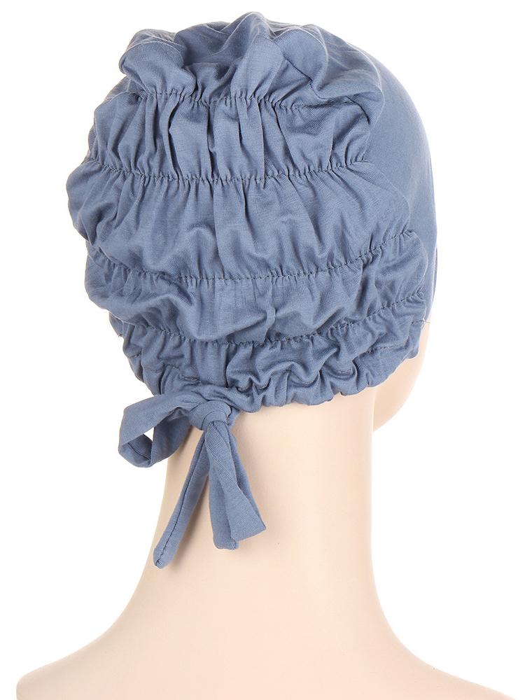 Fashion Muslim Hijab Cap Women's Ruffled Stretch Cotton Under Scarf Turban Caps Tie Strap Lining Satin Silk Islam Headscarf