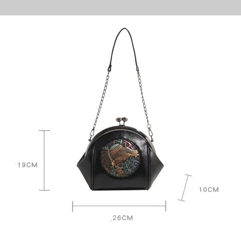 Retro Small Chain Messenger Bag for Women Crossbody Shoulder Bags Fashion Satchel Shell Bag