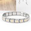 Italian Stainless Steel Love Heart & Star Modular Bracelet - Detachable Elastic Watch Band, European & American Fashion.