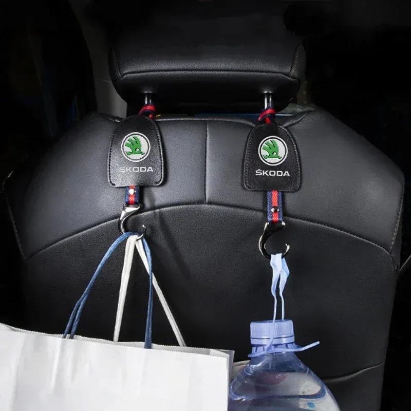 Car Back Seat Organizer Hanger Storage Hook Styling for Skoda Superb Fabia Kodiaq Karoq Citigo Octavia VRS Yeti Rapid Scala