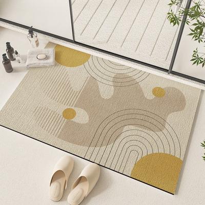 Simple Cream-style Diatom Mud Anti-slip Floor Mat Bathroom Entrance Carpet Water-absorbing Floor Mat Home Decoration Rug