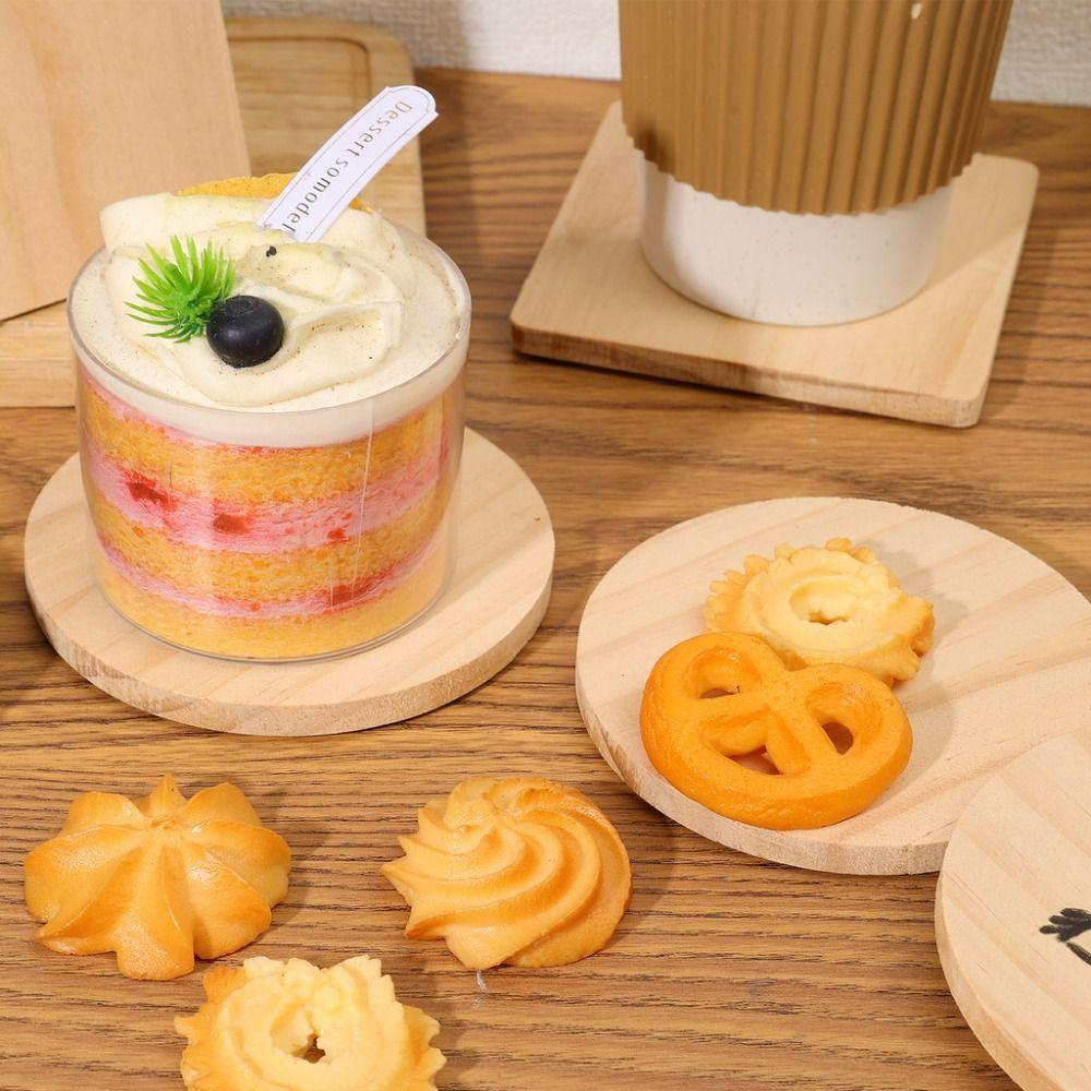 5 Stück Massivholz Kaffeetassen-Untersetzer Hitzebeständig Anti-Rutsch Tassenunterlage Wasserbecher-Basis DIY Handwerk Malerei Holzgravur Dekoration