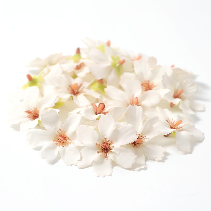 30/50Pcs Artificial Flowers Heads 4cm Silk Fake Flowers for Home Dceor Wedding Bride Decoration Craft Wreath Gifts Accessories