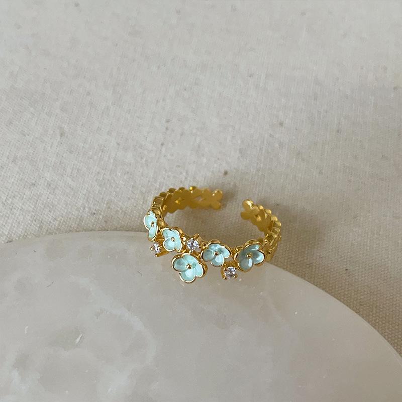 Dripping Butterfly Flower Opening Ring Female Niche Personality Versatile Sweet Temperament Simple Fashion Ring Ring