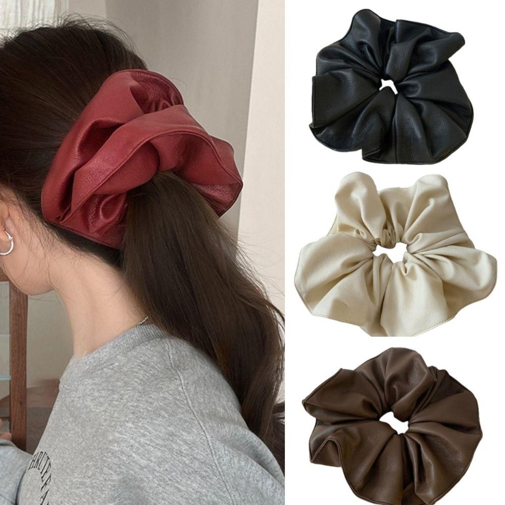 

Французский стиль PU кожа резинки для волос темперамент эластичные веревки для волос резинки для волос головной убор аксессуар