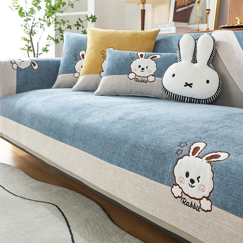 Chenille Sofa Cushion Four Seasons Universal Simple Modern Cartoon Non-Slip Seat Mat All-Inclusive Sofa Cover Blanket Cover Towel