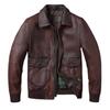 Giacca in vera pelle da uomo, taglia cinese, vintage, rosso-marrone, Flight A2, rivestimento leggero, primo strato in pelle bovina, giacche da uomo, autunno e inverno, giacca in pelle da pilota